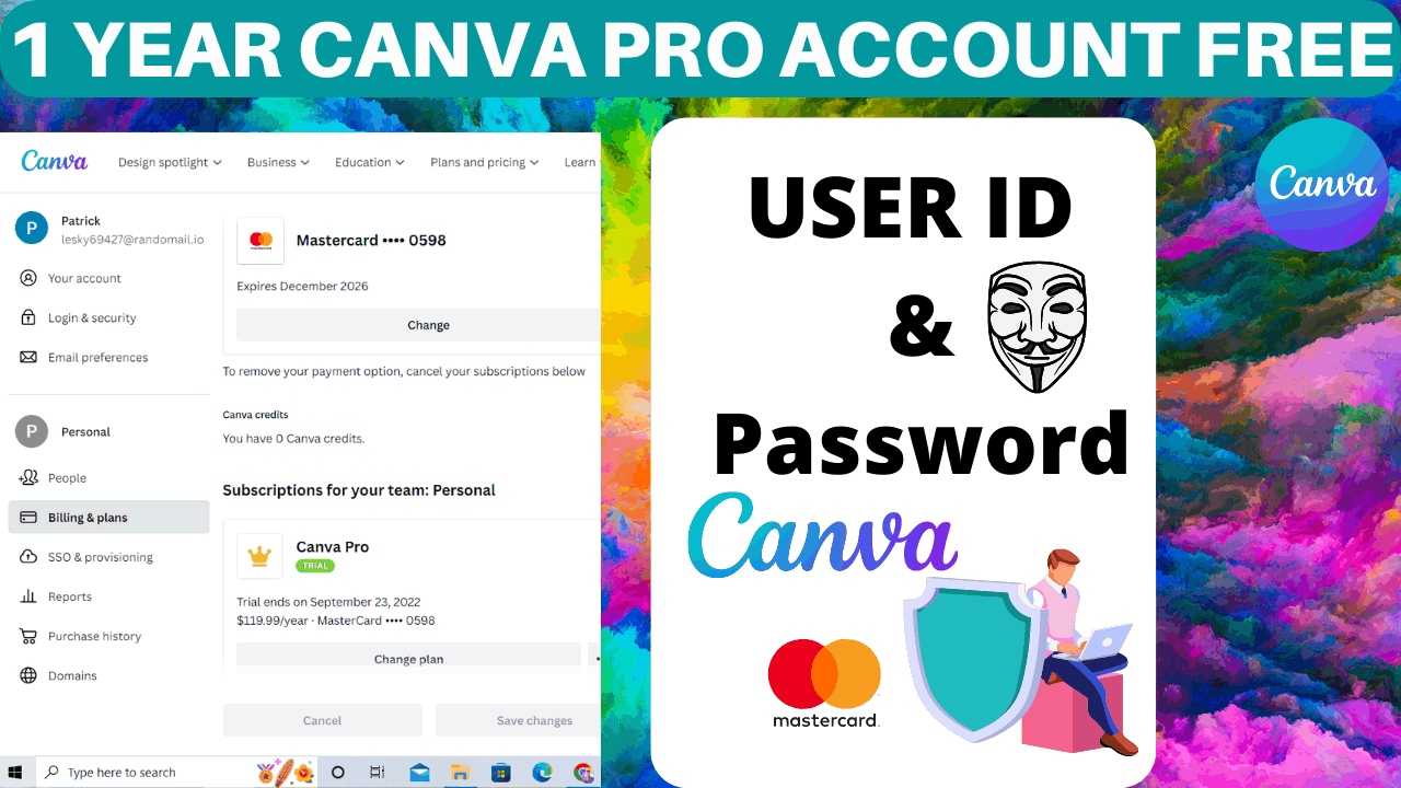 1 Year Canva Pro Account Free 2022
