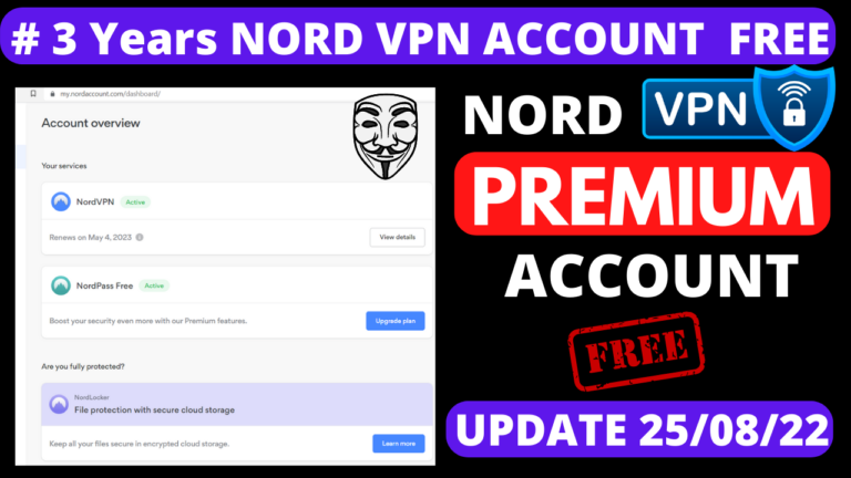 NordVPN Premium Accounts 2022 Nordvpn account username and password free