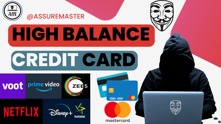 High Balance Credit Card Charged 500$-10000$