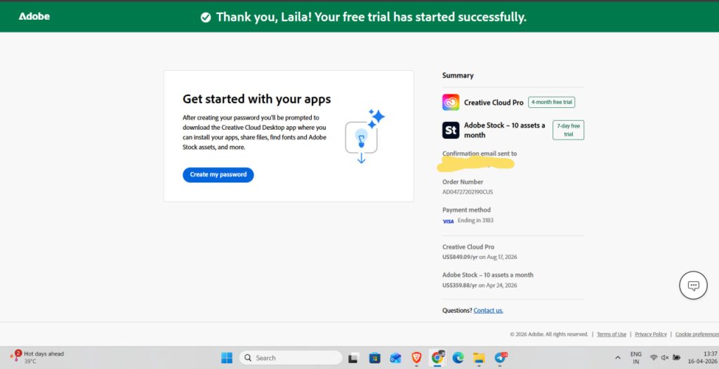 Adobe Creative Cloud (4-month) FREE — $0 4